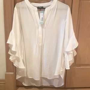 NWT Vince Camuto Palley Textured Top XL in Off White